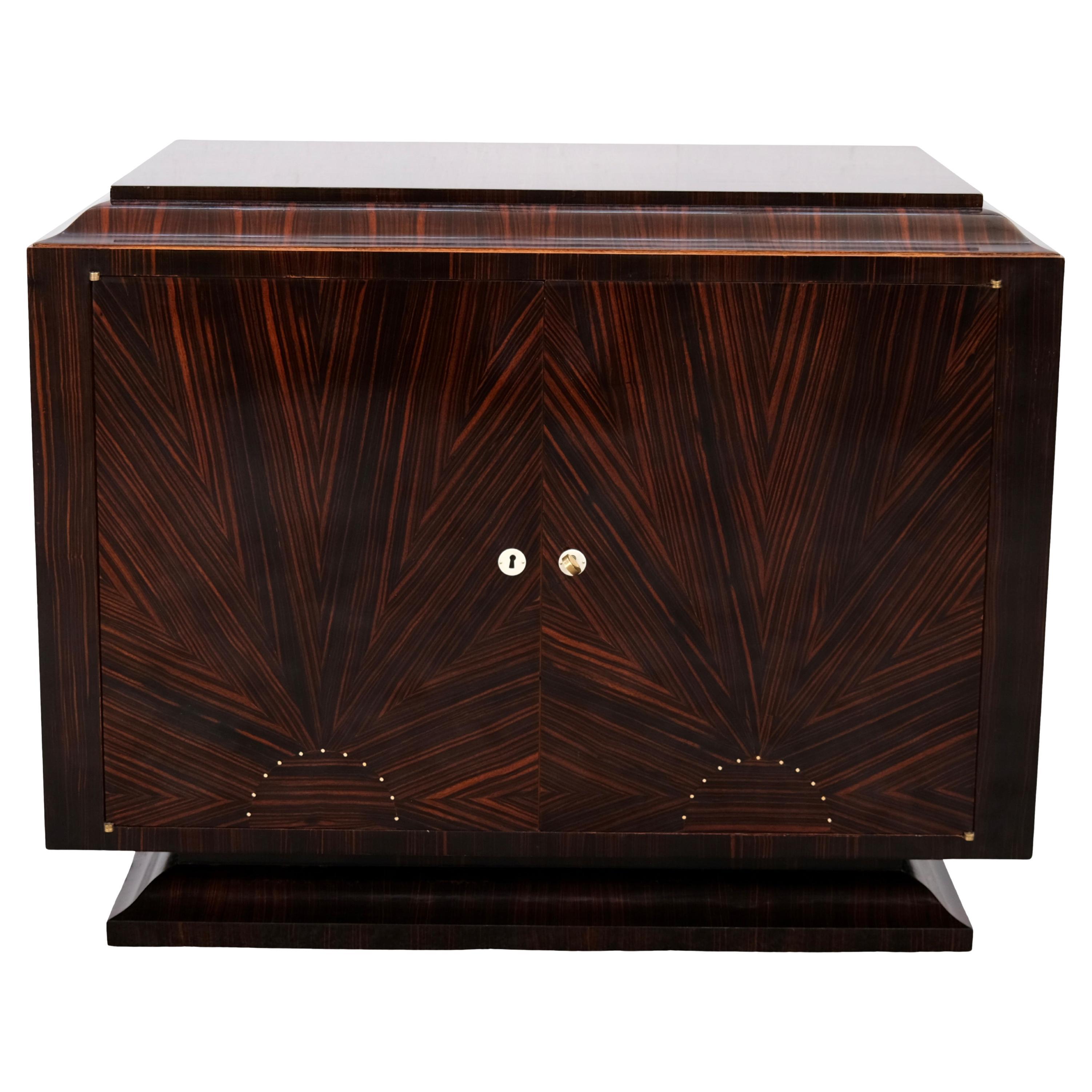 Art Deco Sideboard in Macassar with Hidden Drawers, France 1930s