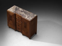 Art Deco Sideboard in Oak with Breccia Marble Top