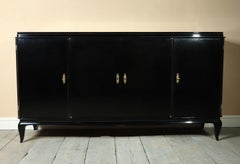 Art Deco Sideboard in Piano Black Lacquer, circa 1930