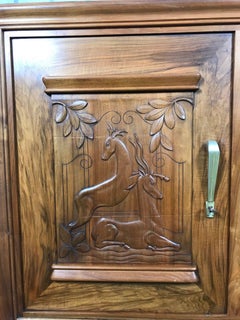 Art Deco sideboard in sculpted walnut