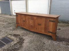 Art Deco Sideboard in Solid Oak in the style of Charles Dudouyt , circa 1940