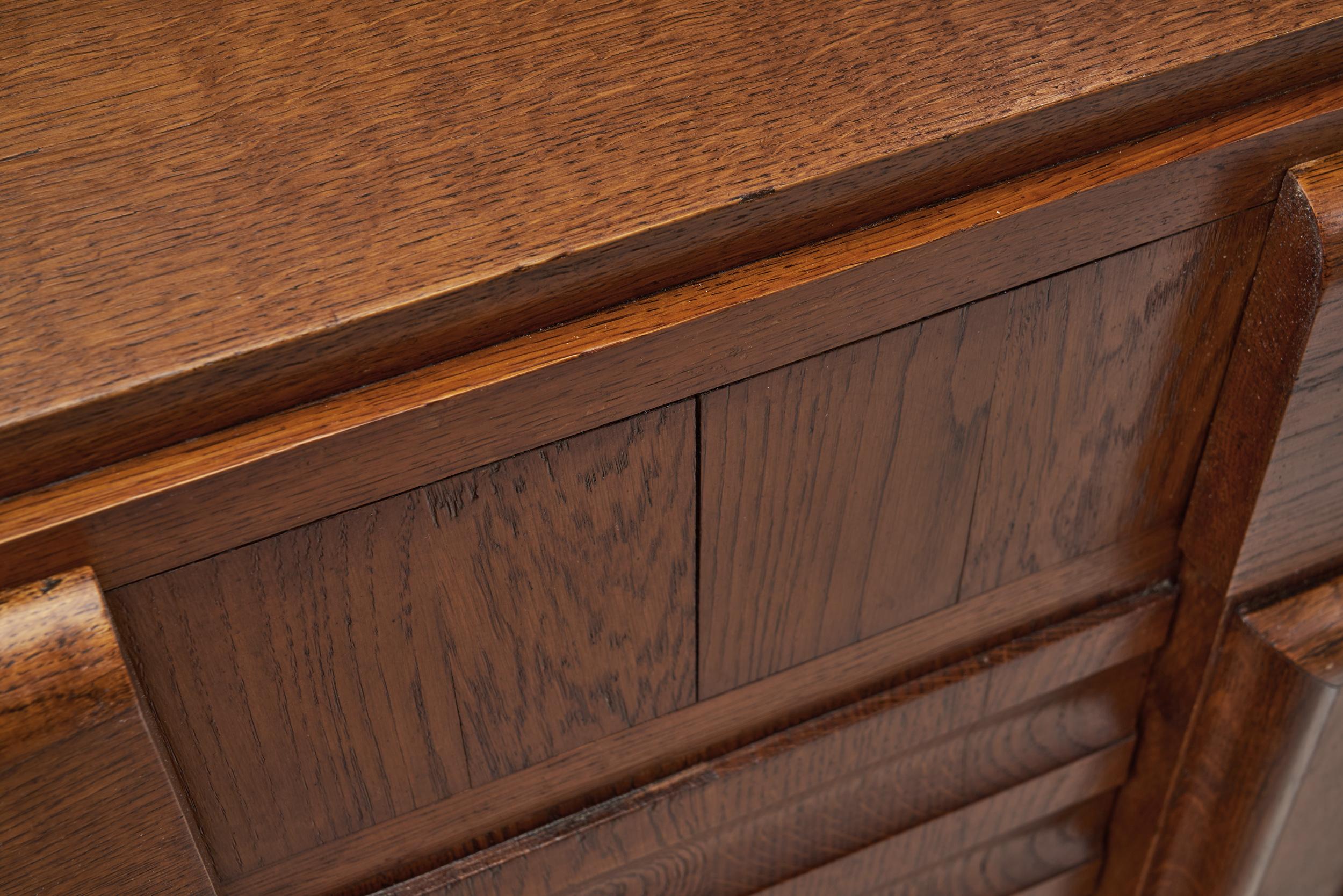 Art Deco Sideboard in Solid Oak, Europe 1930s 5