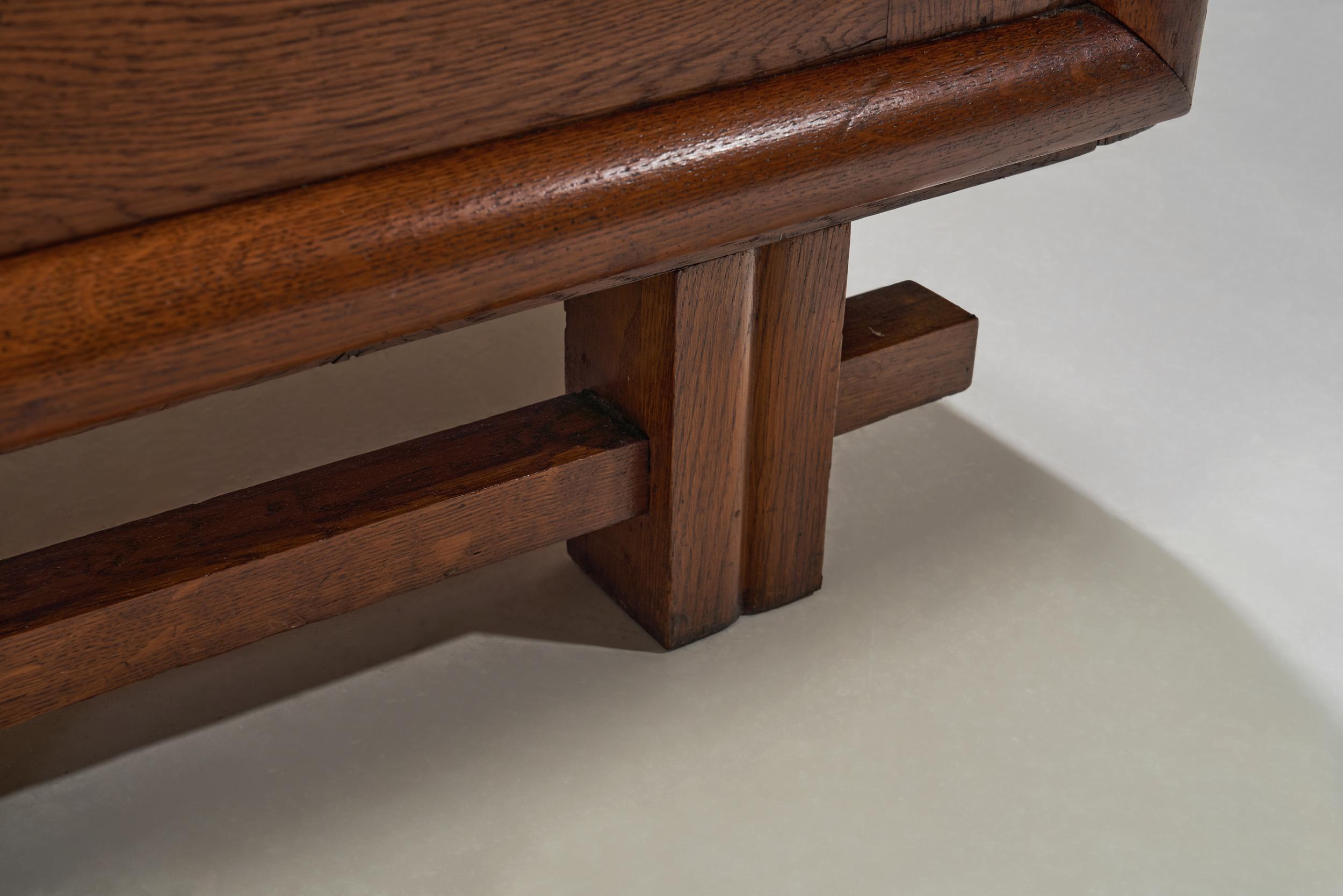 Art Deco Sideboard in Solid Oak, Europe 1930s 14