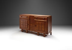 Art Deco Sideboard in Solid Oak, Europe 1930s
