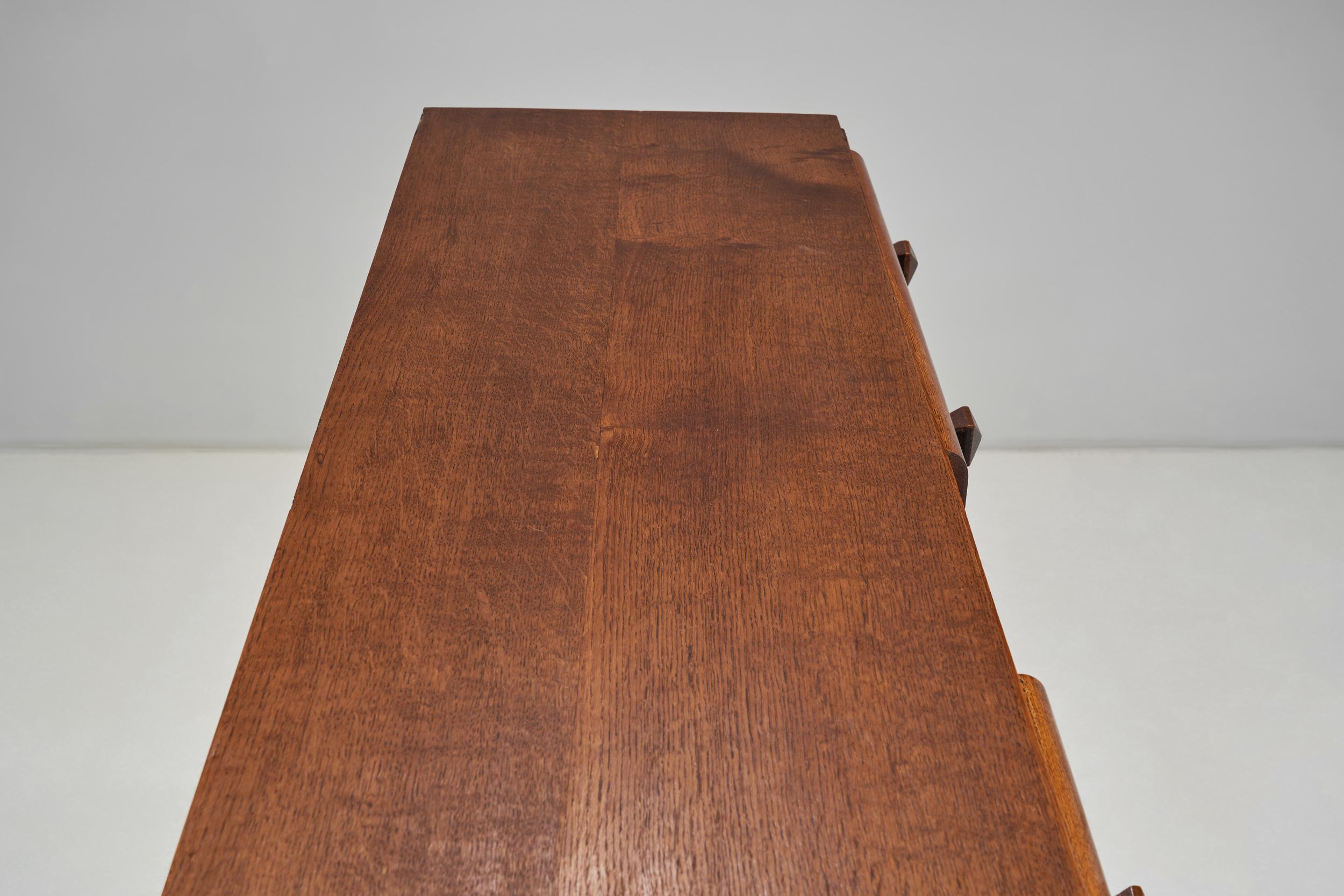Art Deco Sideboard in Solid Oak, Europe 1930s 3
