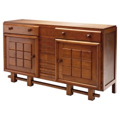 Art Deco Sideboard in Solid Oak, Europe 1930s