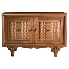 Art Deco sideboard in solid oak, France, 1940s