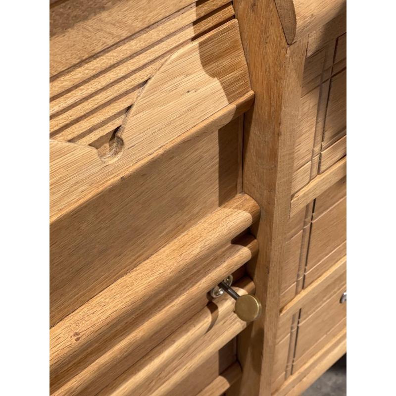 Oak Art Deco Sideboard in the style of Charles Dudouyt, France, 1940s For Sale