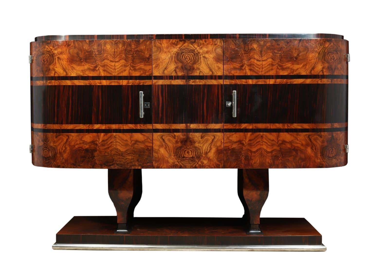 Art Deco Sideboard in Walnut and Macassar, circa 1930 For Sale 3