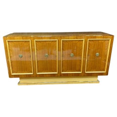 Credenza Art Déco in noce e sicomoro del 1930 circa