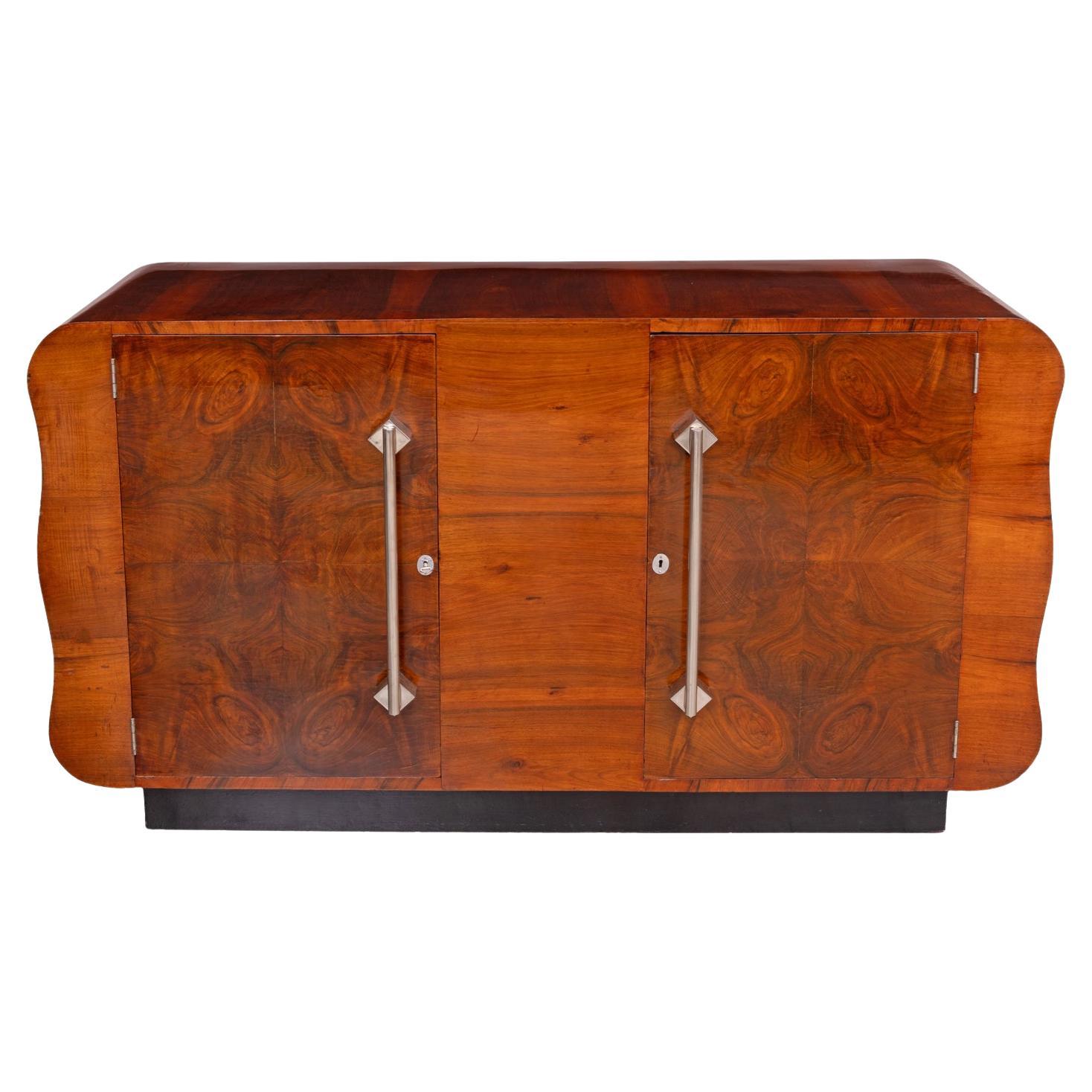 Art Deco Sideboard in Walnut Burl For Sale