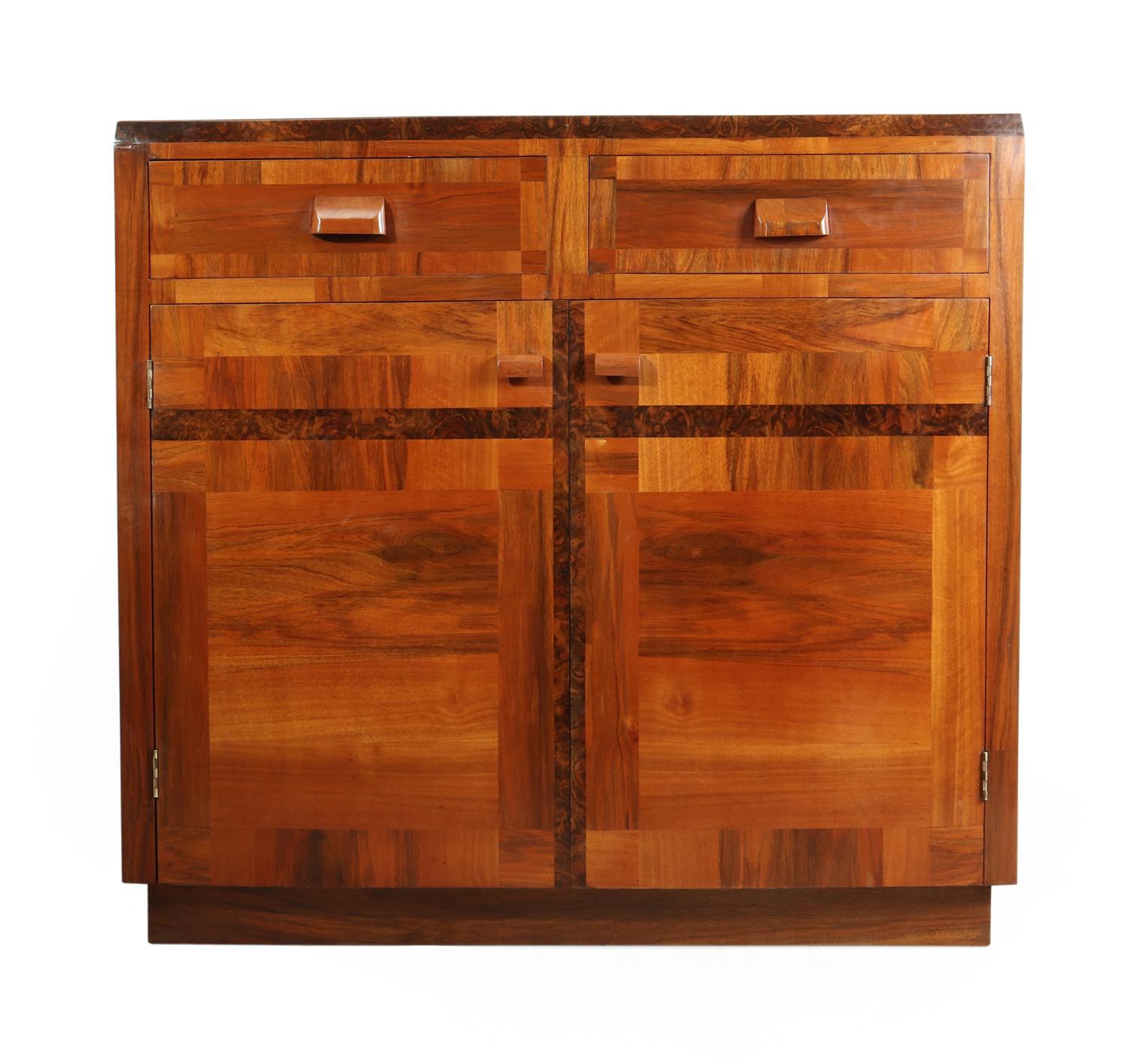 Art Deco sideboard in walnut, circa 1930
This original Art Deco sideboard is in walnut and burr walnut, from the 1930s and was made in the UK, it has dovetail joint construction and has been fully restored and hand polished to be in very good