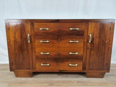 Art Decò Sideboard in Walnut with Mirror Top
