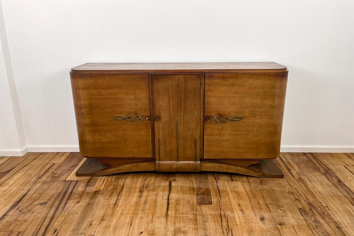 Art Deco Sideboard Made of Rosewood with Brass Applications, Paris, around 1920 For Sale 3