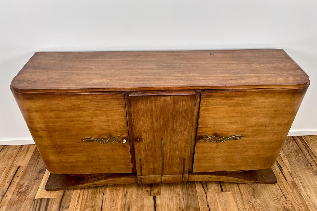 French Art Deco Sideboard Made of Rosewood with Brass Applications, Paris, around 1920 For Sale