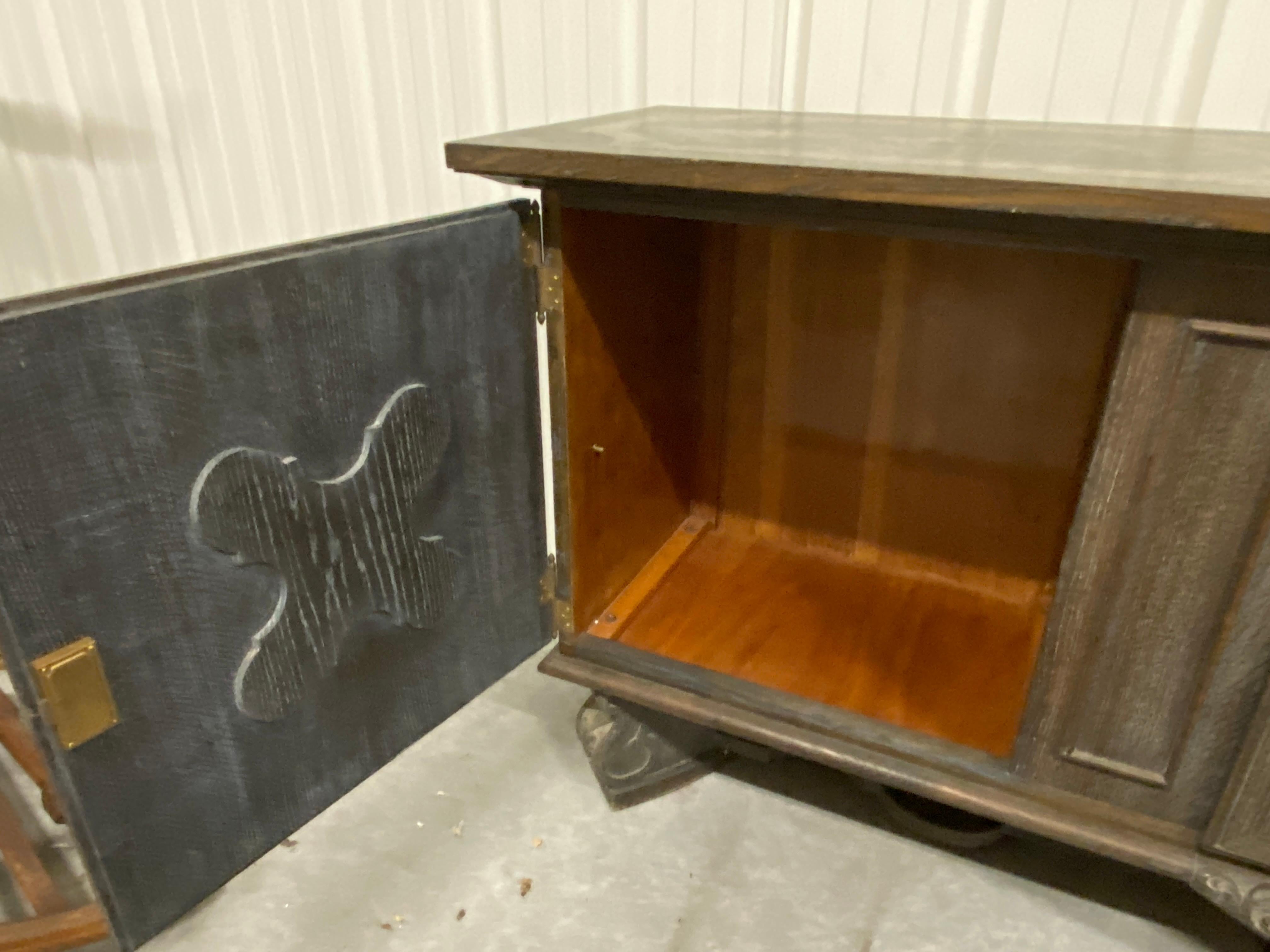 Art deco sideboard, neo classic in blackened oak circa 1940 For Sale 9