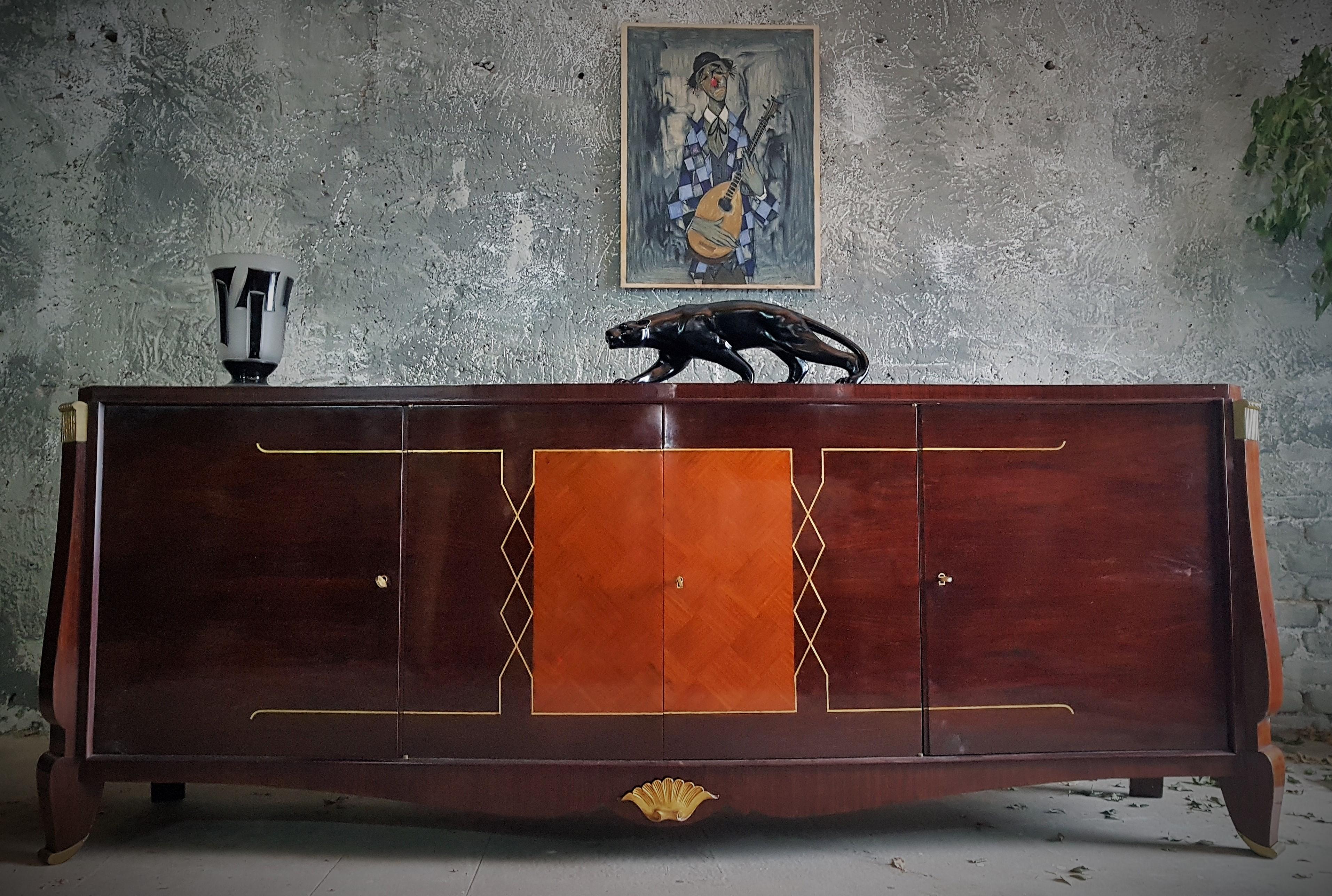 Art Deco Sideboard Style Maurice Rinck, France, 1940 In Good Condition For Sale In Saarbruecken, DE