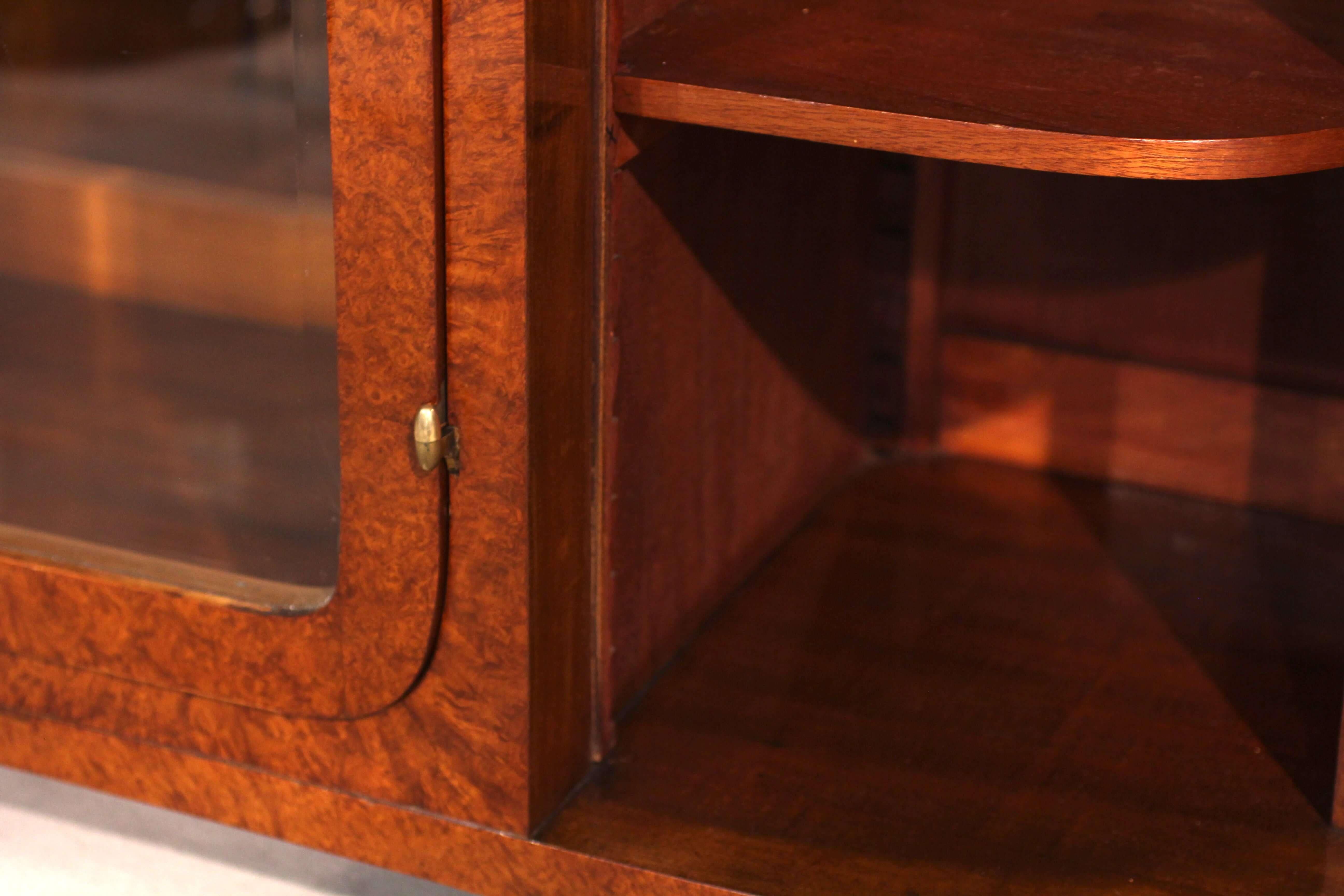 Art Deco Bar Sideboard, Amboyna Roots, Bronze Fittings, France, circa 1925 8