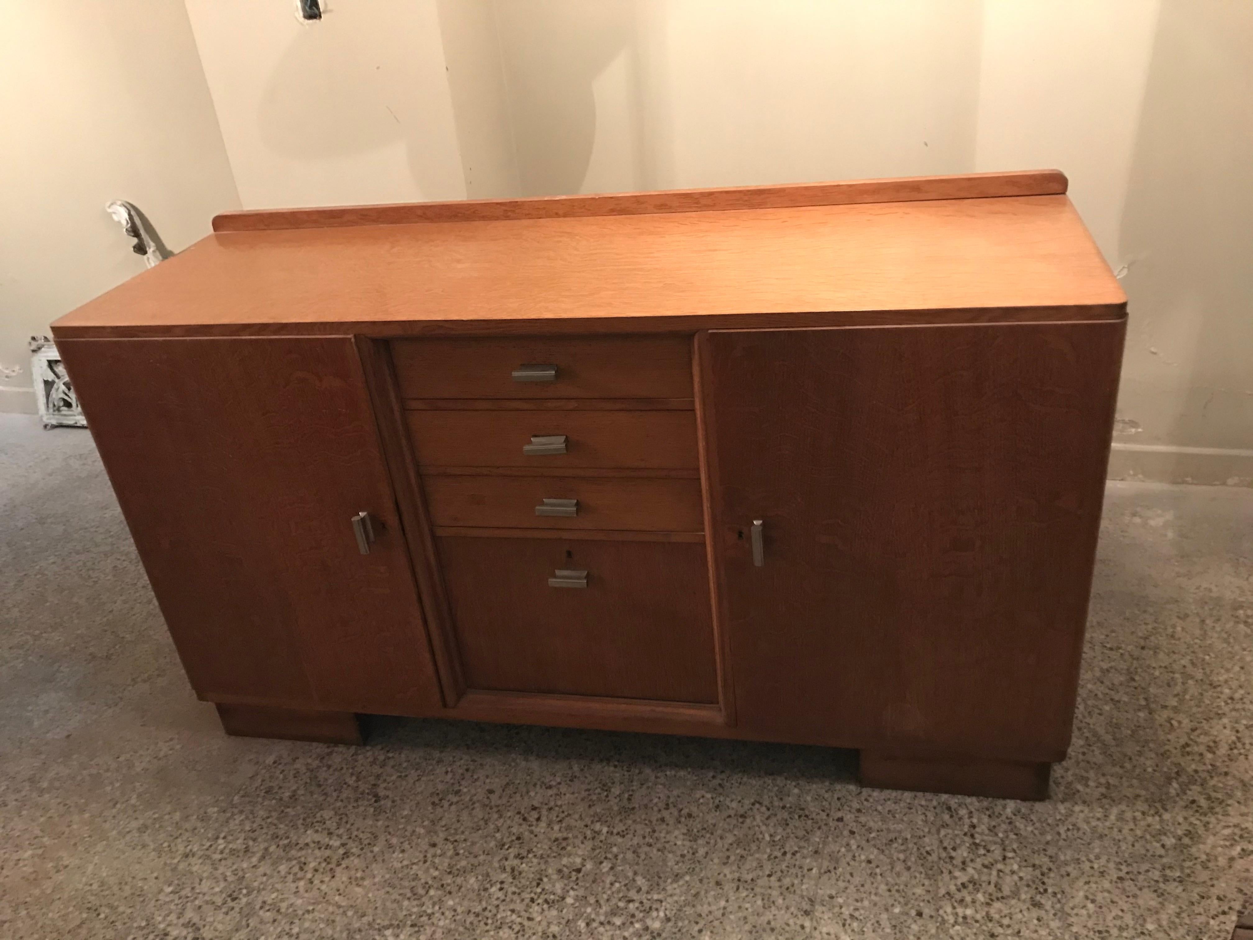 French Art Deco Sideboard with Drawers in Wood, 1930 For Sale