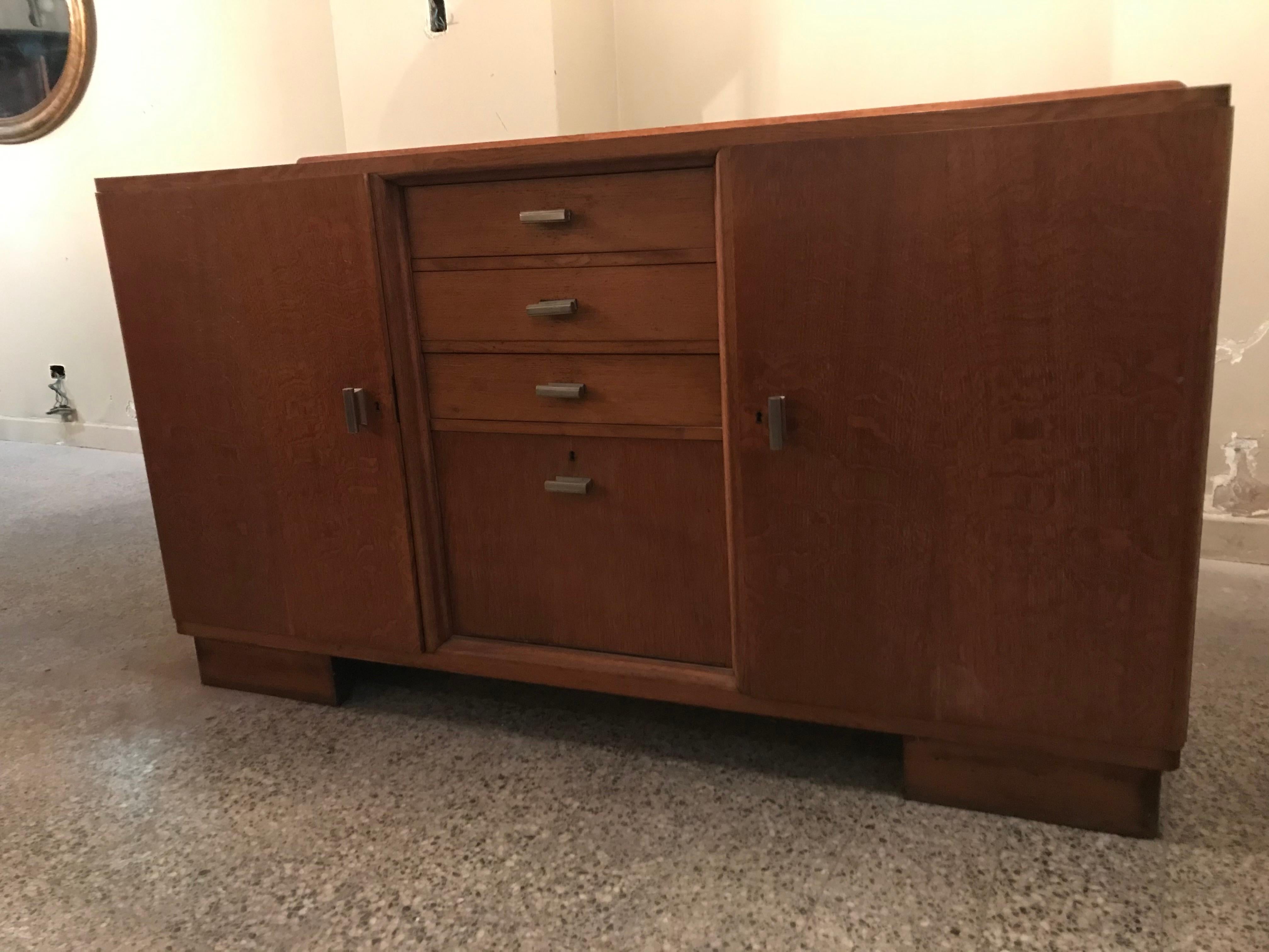 Art Deco Sideboard with Drawers in Wood, 1930 In Good Condition For Sale In Ciudad Autónoma Buenos Aires, C