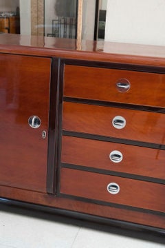 Art Deco Sideboard mit Schubladen aus Nussbaumholz