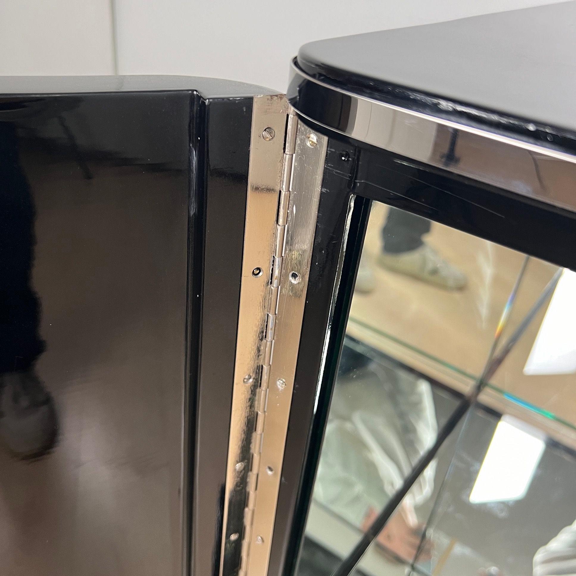 Credenza Art Déco con bar a secco, lacca nera, Francia, circa 1930 in vendita 1