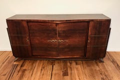 Art Deco Sideboard with Fine Rosewood Veneer and Brass Strips from Paris, 1925