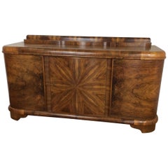 Art Deco Sideboard with Sunburst Design by Jindrich Halabala