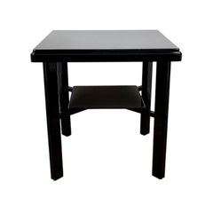 Table d'appoint Art Déco Vers 1935 d'Allemagne en laque noire brillante
