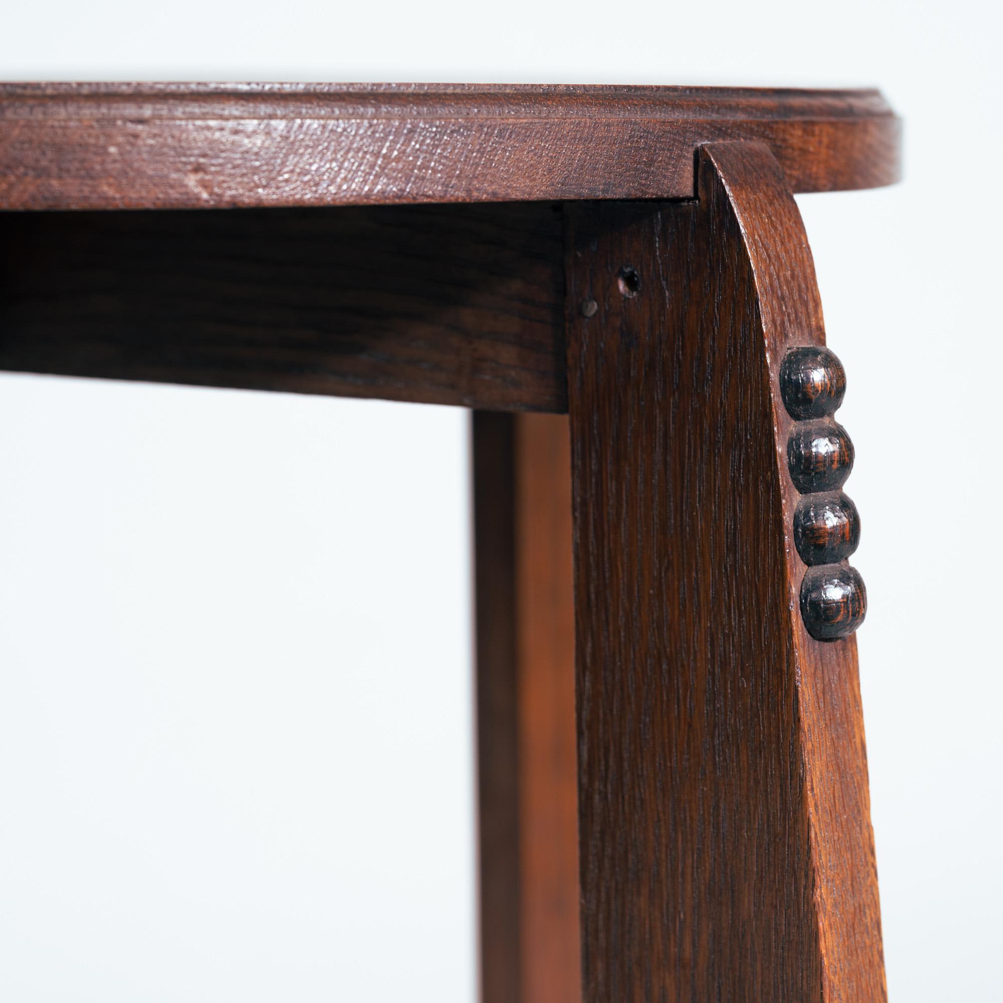 Table d'appoint Art déco en Oak Oak et Wood Wood Wood, Pays-Bas, années 1920 en vente 2