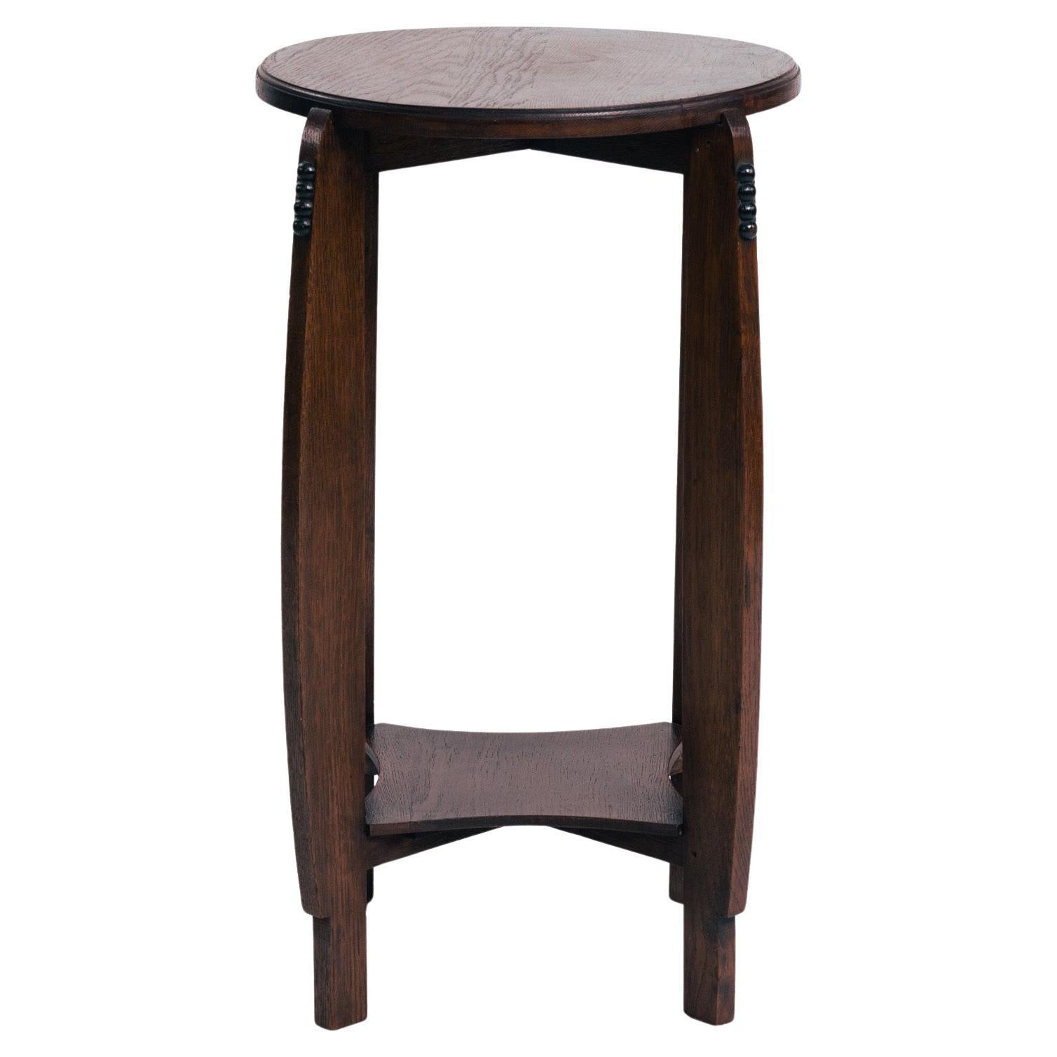 Table d'appoint Art déco en Oak Oak et Wood Wood Wood, Pays-Bas, années 1920 en vente