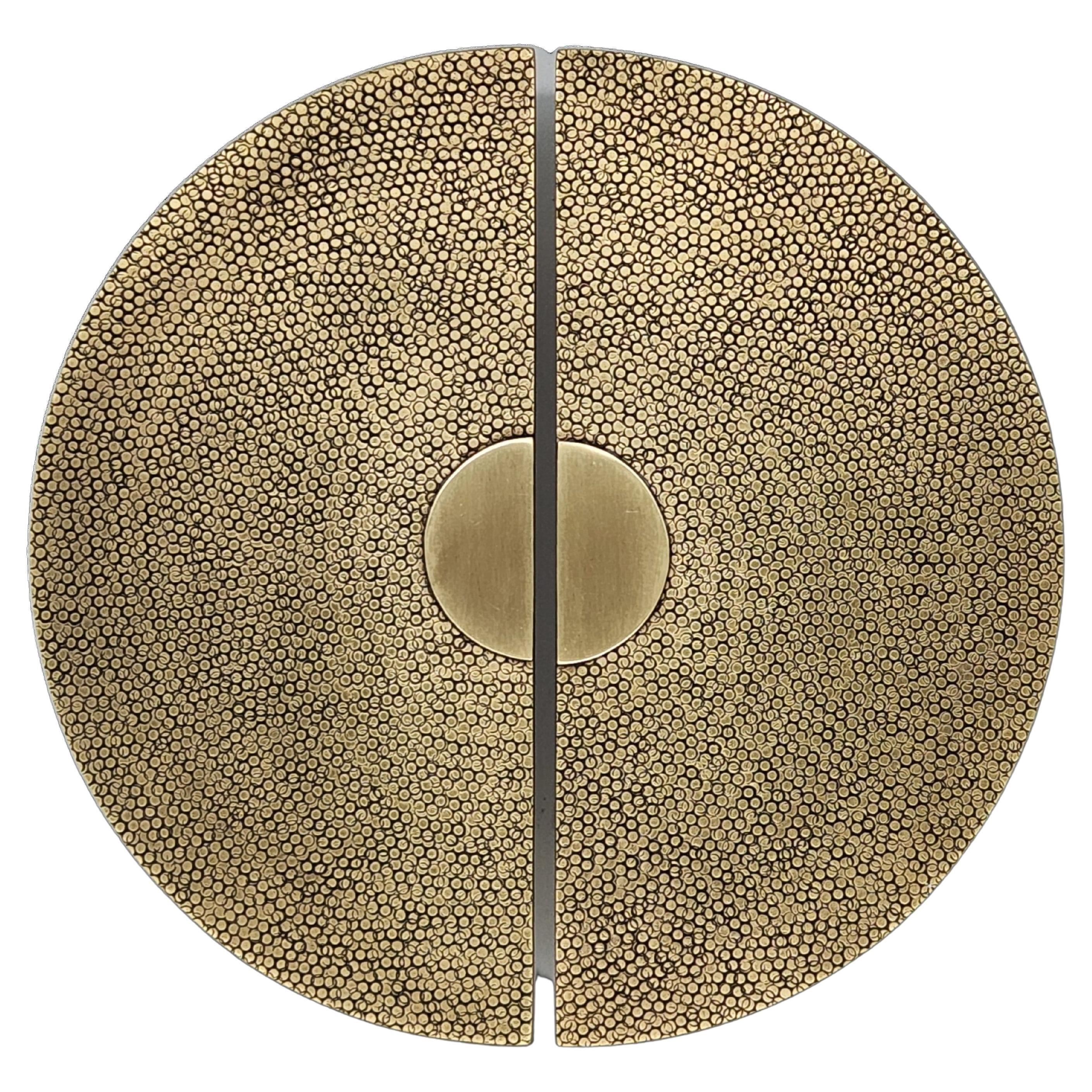 Firma Art Déco - Tirador de cajón de latón martillado dorado envejecido ø 20 cm