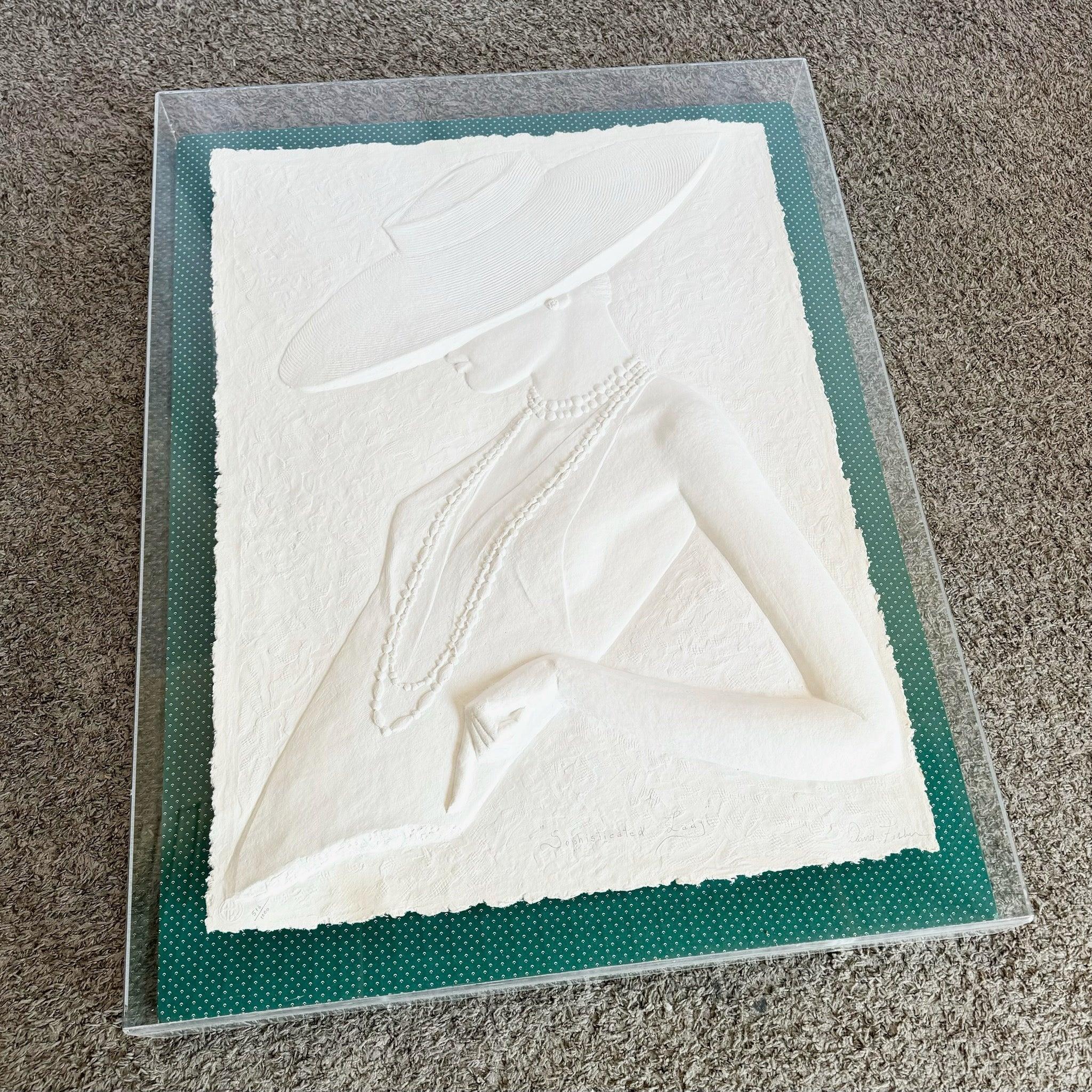 Art Deco Signed Cast Paper “Sophisticated Lady” by David Fisher 516/1000 In Good Condition For Sale In Delray Beach, FL