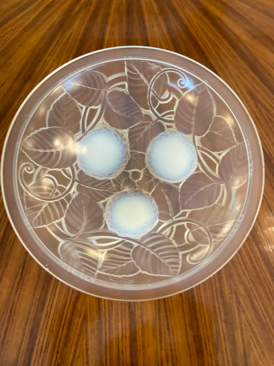 Art Deco Signed Frosted glass Valet Tray in vendita 1