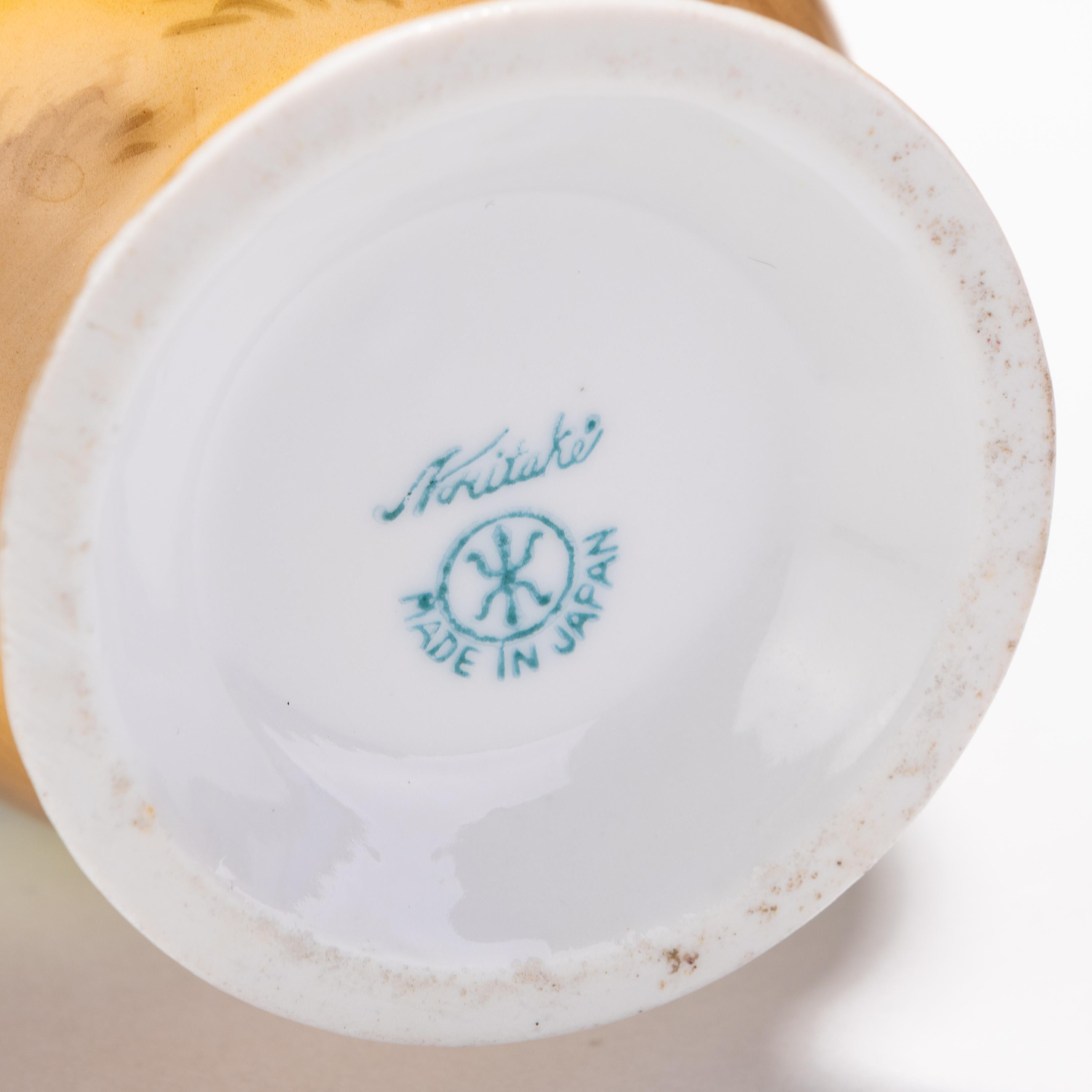 Art Deco Signed Noritake Japanese Porcelain Sunset Landscape Vase In Good Condition For Sale In Nottingham, GB
