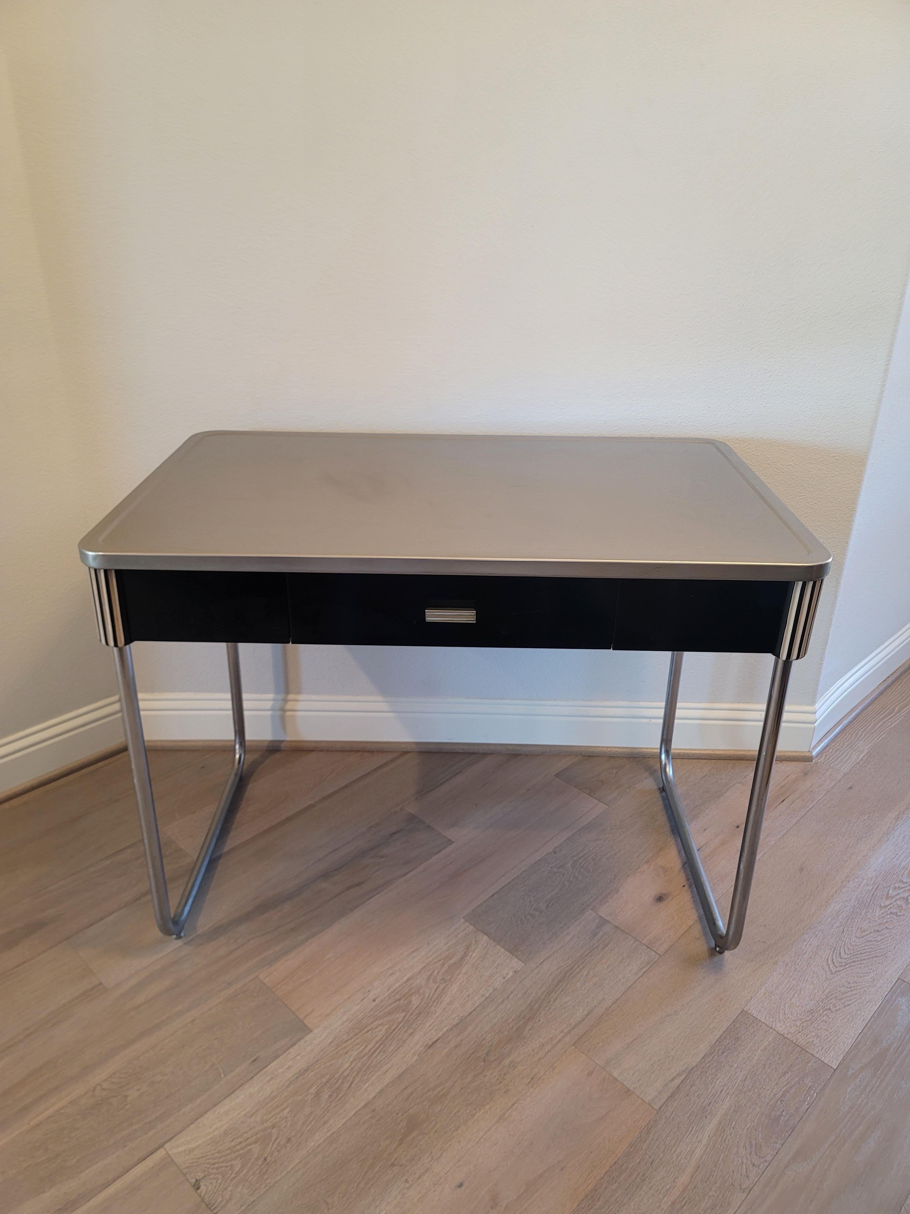 1930s Art Deco Raymond Patten Signed Industrial Kitchen Work Table For Sale 6