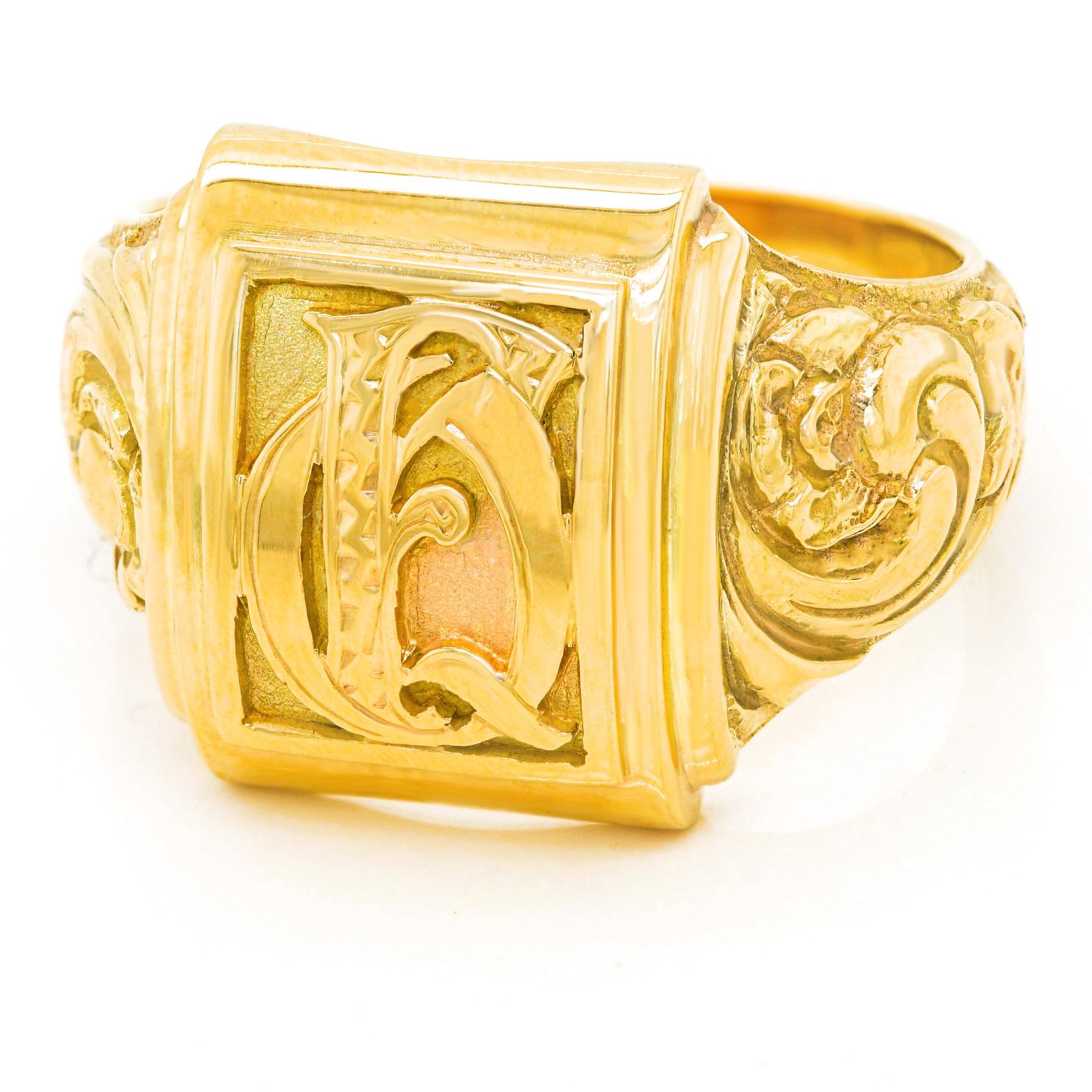 Art Deco Signet Ring at 1stDibs