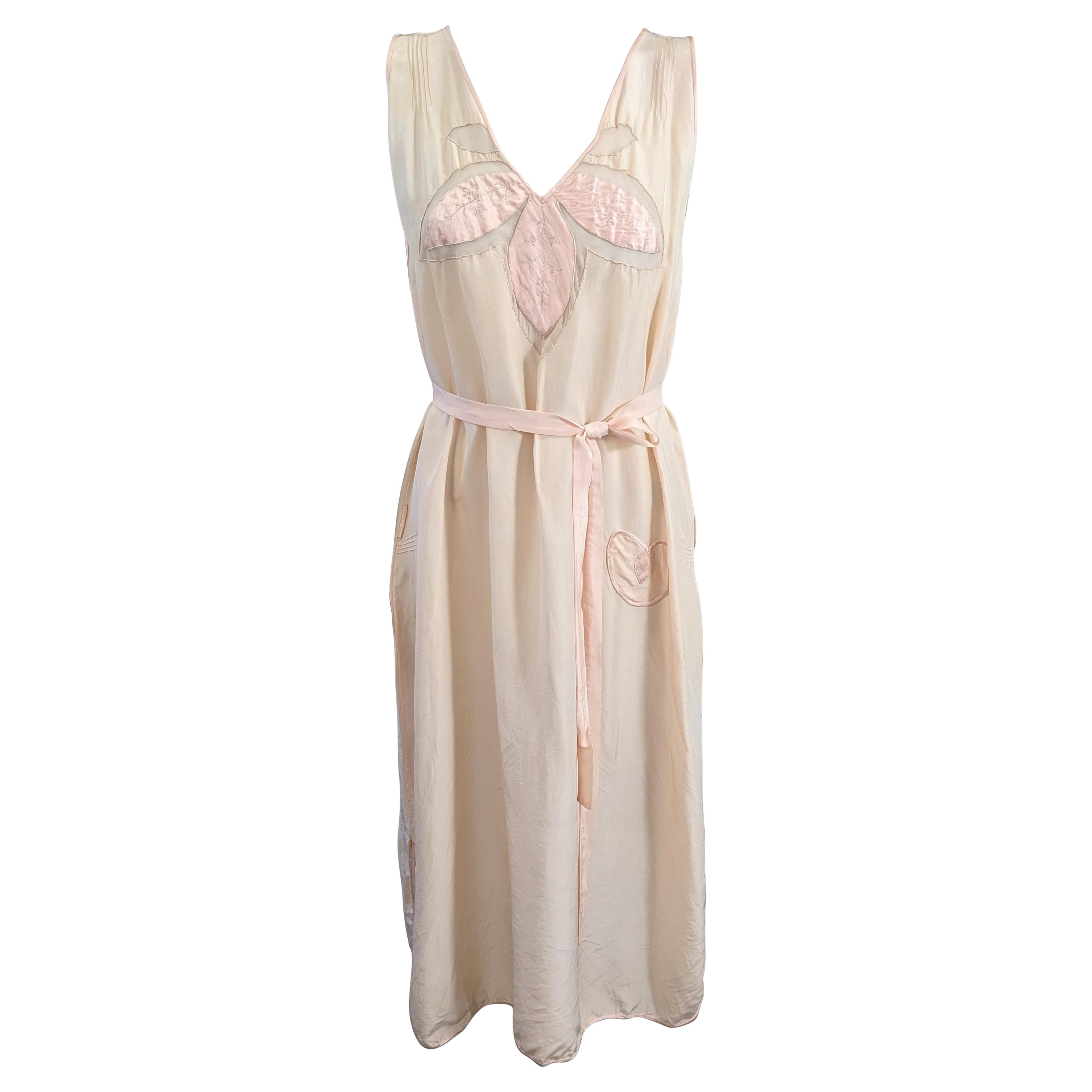 Robe-culotte en soie et mousseline Art Déco
