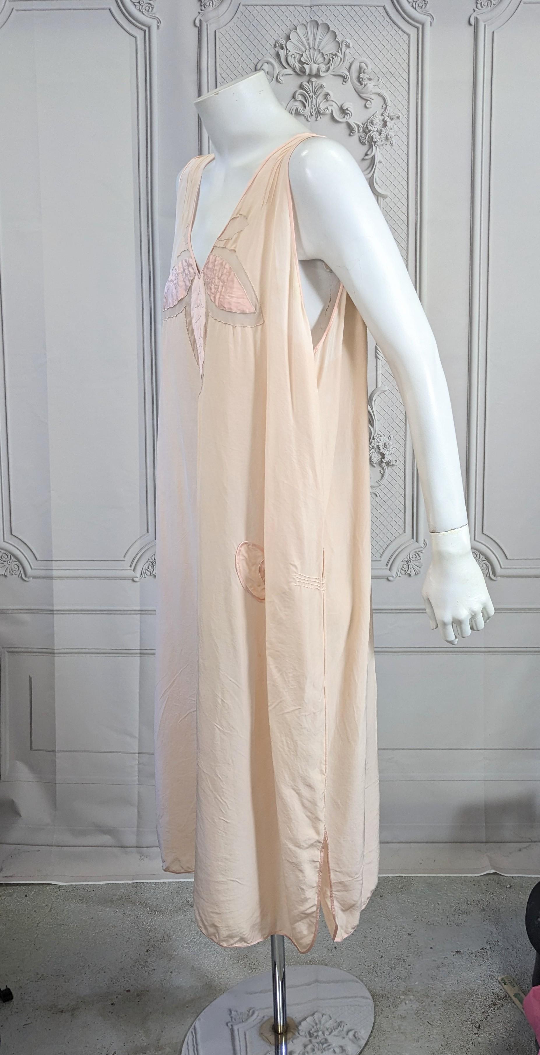 Women's Art Deco Silk and Chiffon Slip Dress For Sale