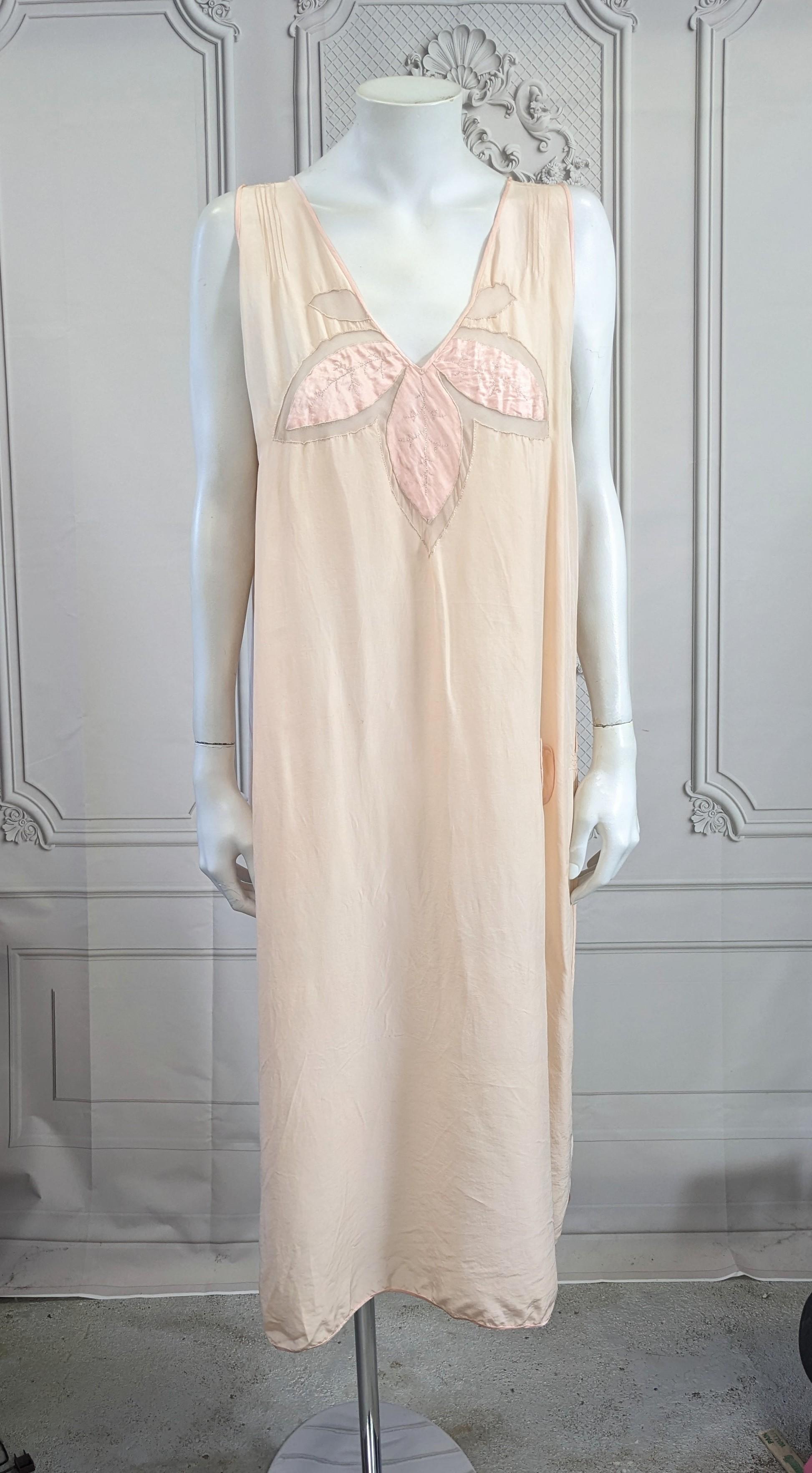 Art Deco Silk and Chiffon Slip Dress For Sale 3