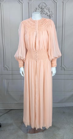Art Deco Silk Chiffon Smocked Ensemble