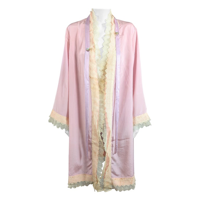 chinese dress ladies SilkSilky Women's Silk Lace Trim Midi Slip Dress, 19-Momme, Pink / M main image 0