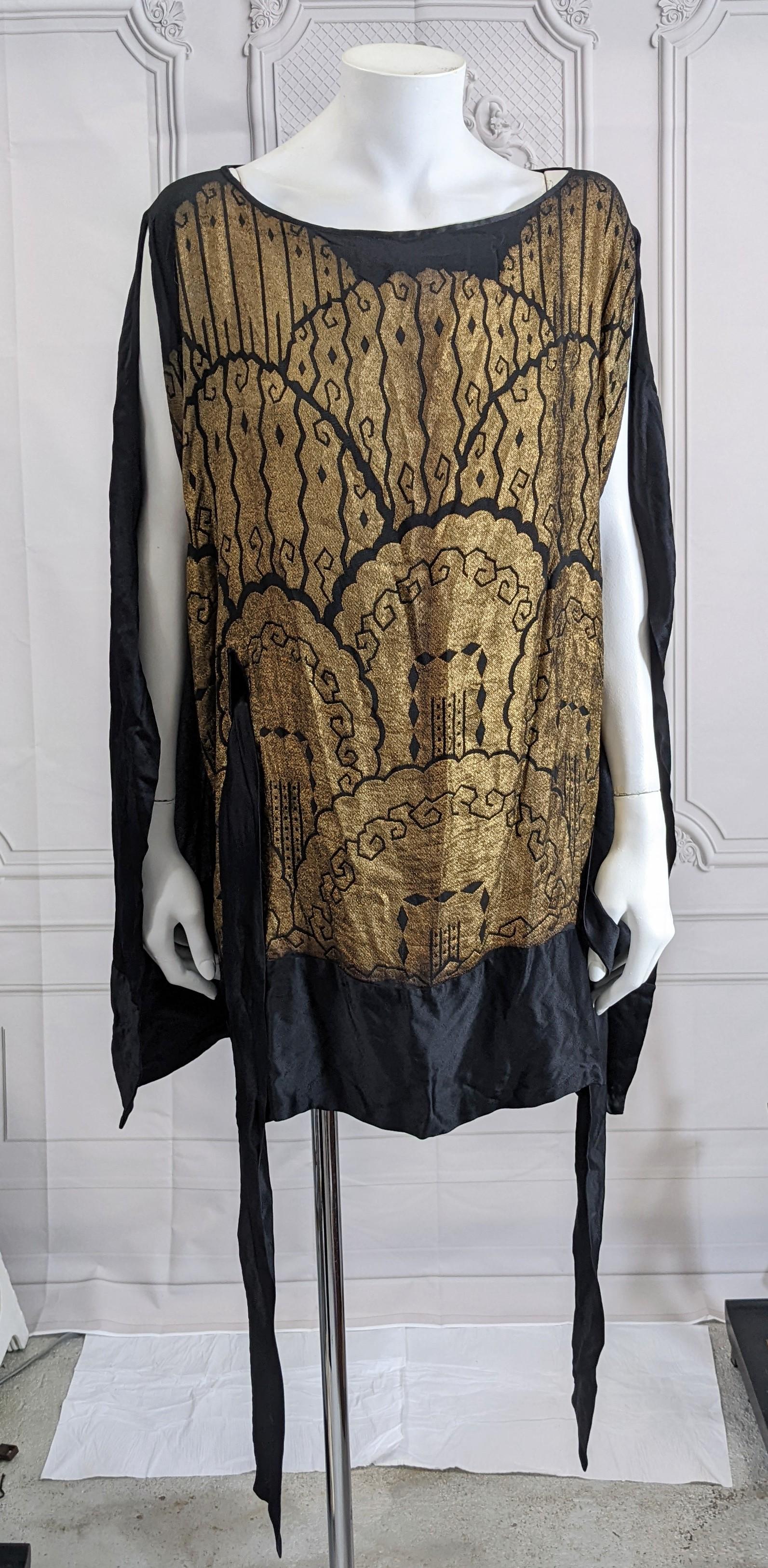 Art Deco Silk Lame Evening Tunic For Sale 2