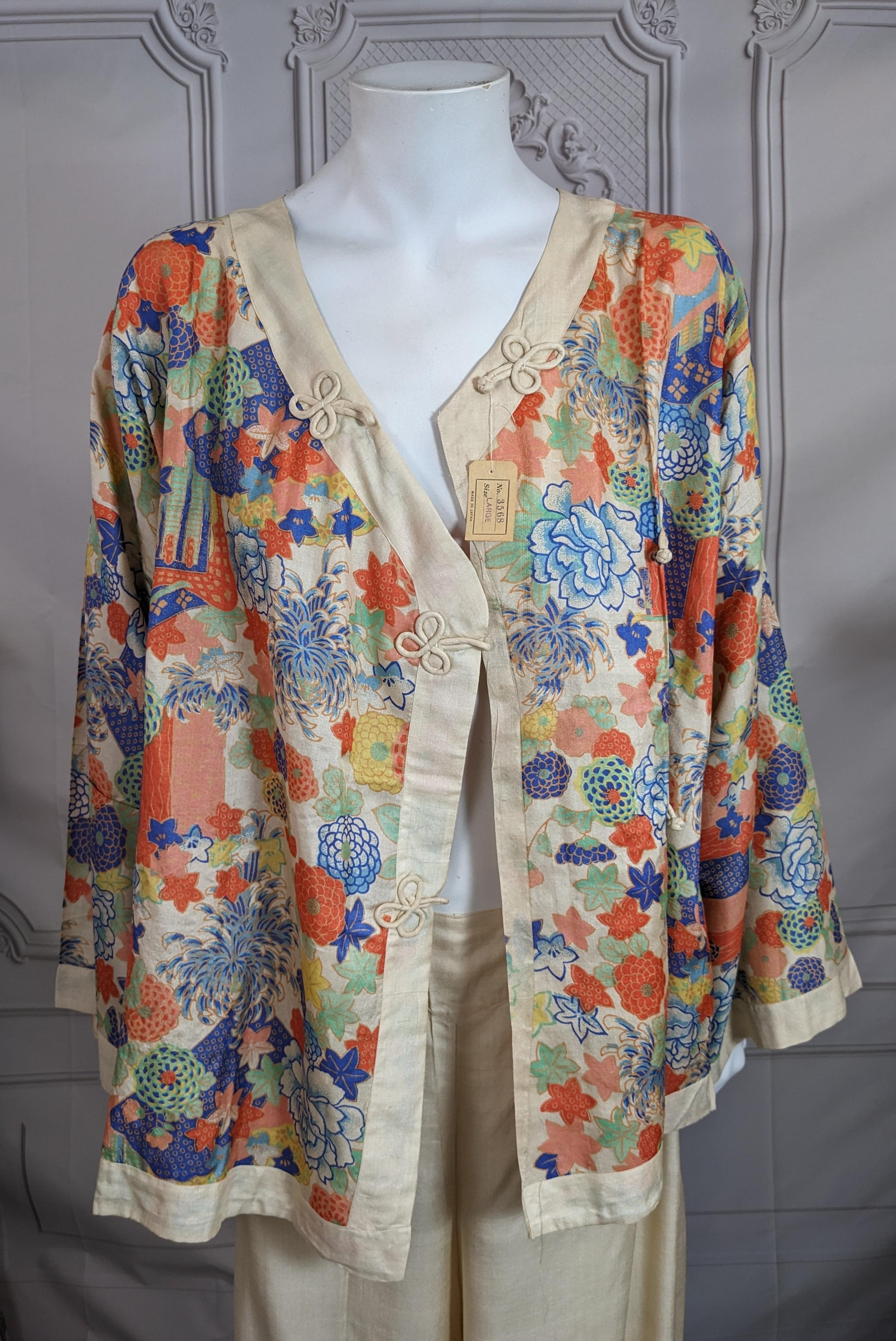 Art Deco Seidenpyjama, Japan 1920er Jahre im Zustand „Neu“ im Angebot in New York, NY