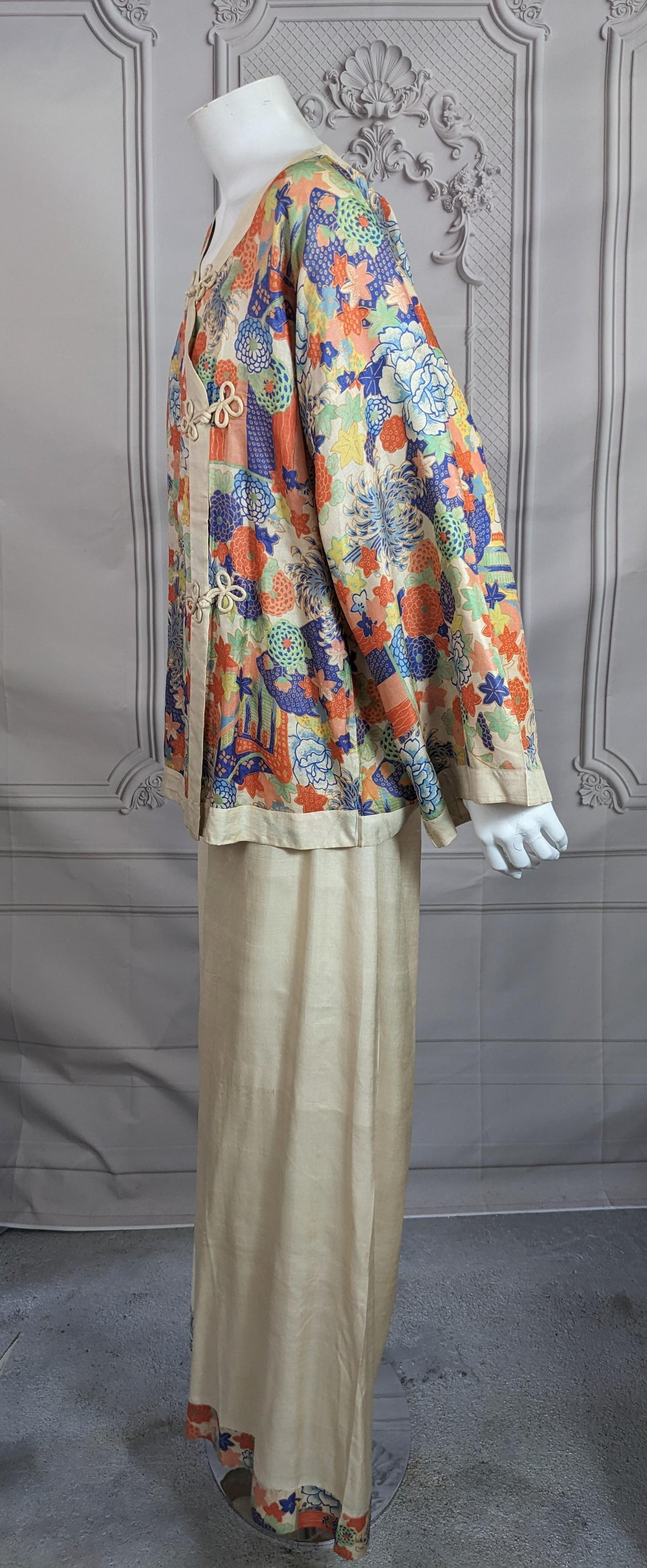 Art Deco Seidenpyjama, Japan 1920er Jahre im Angebot 1