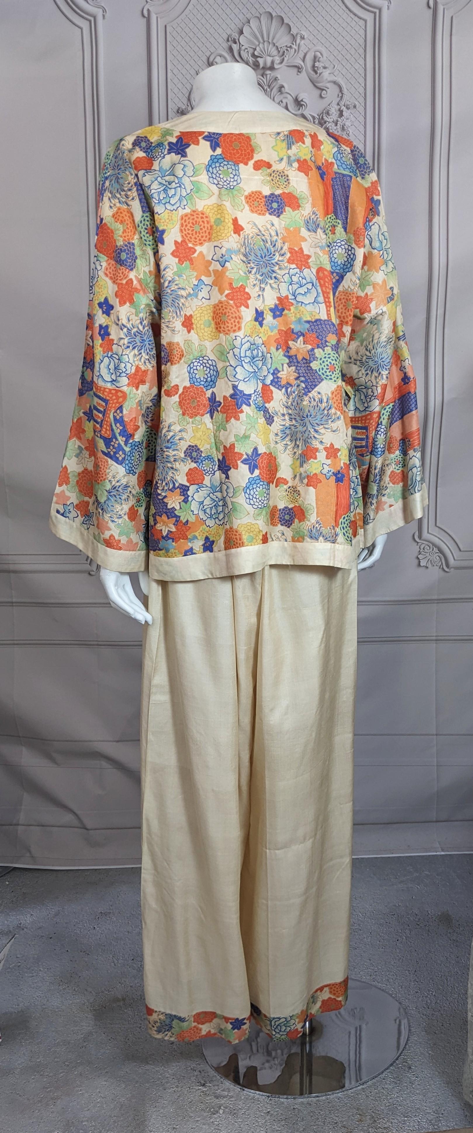 Art Deco Seidenpyjama, Japan 1920er Jahre im Angebot 3