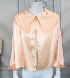 Art Deco Silk Satin Bed Jacket, Bonwit Teller