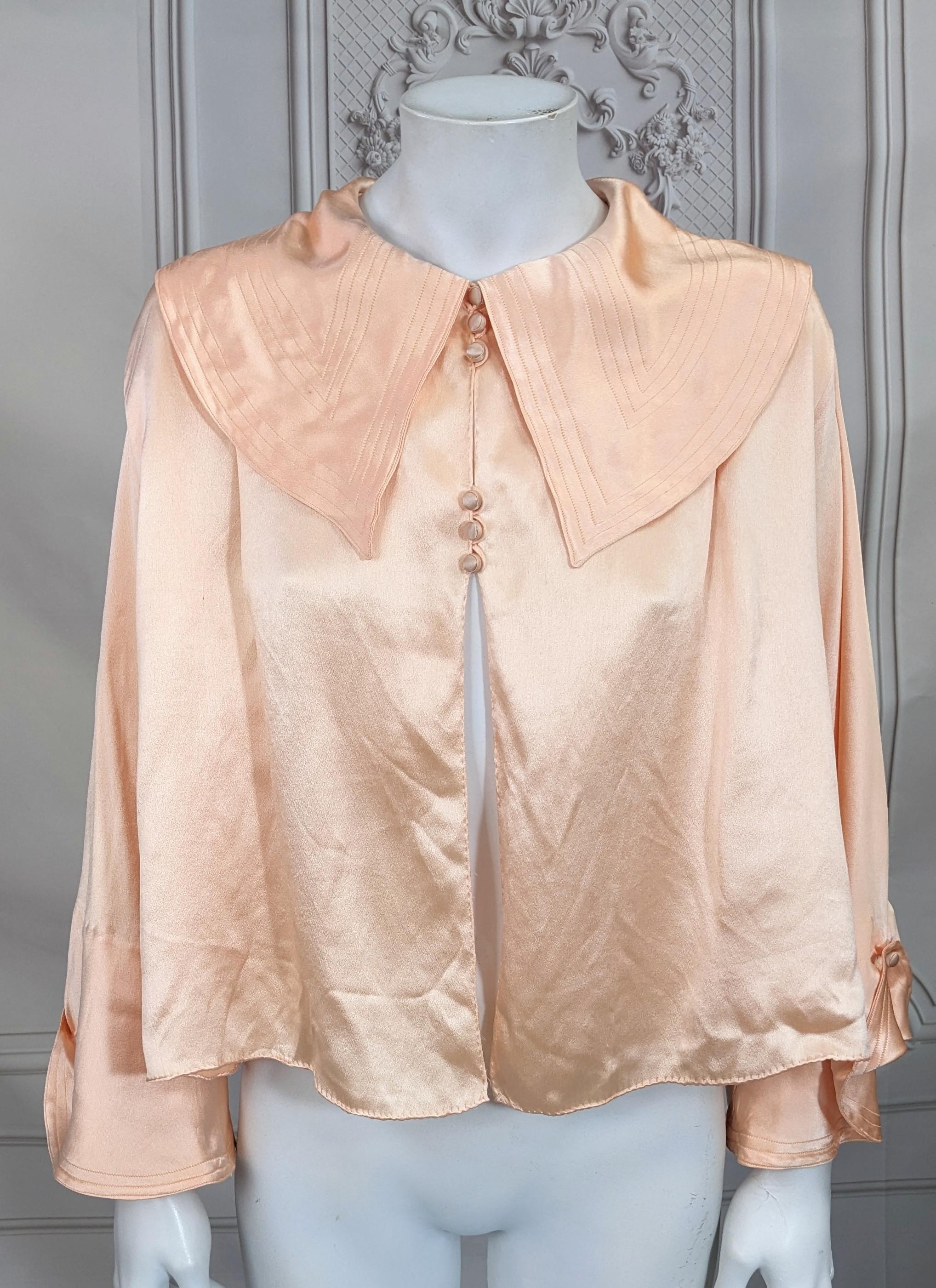 Femenino o masculino Chaqueta de cama Art Déco de satén de seda, Bonwit Teller en venta