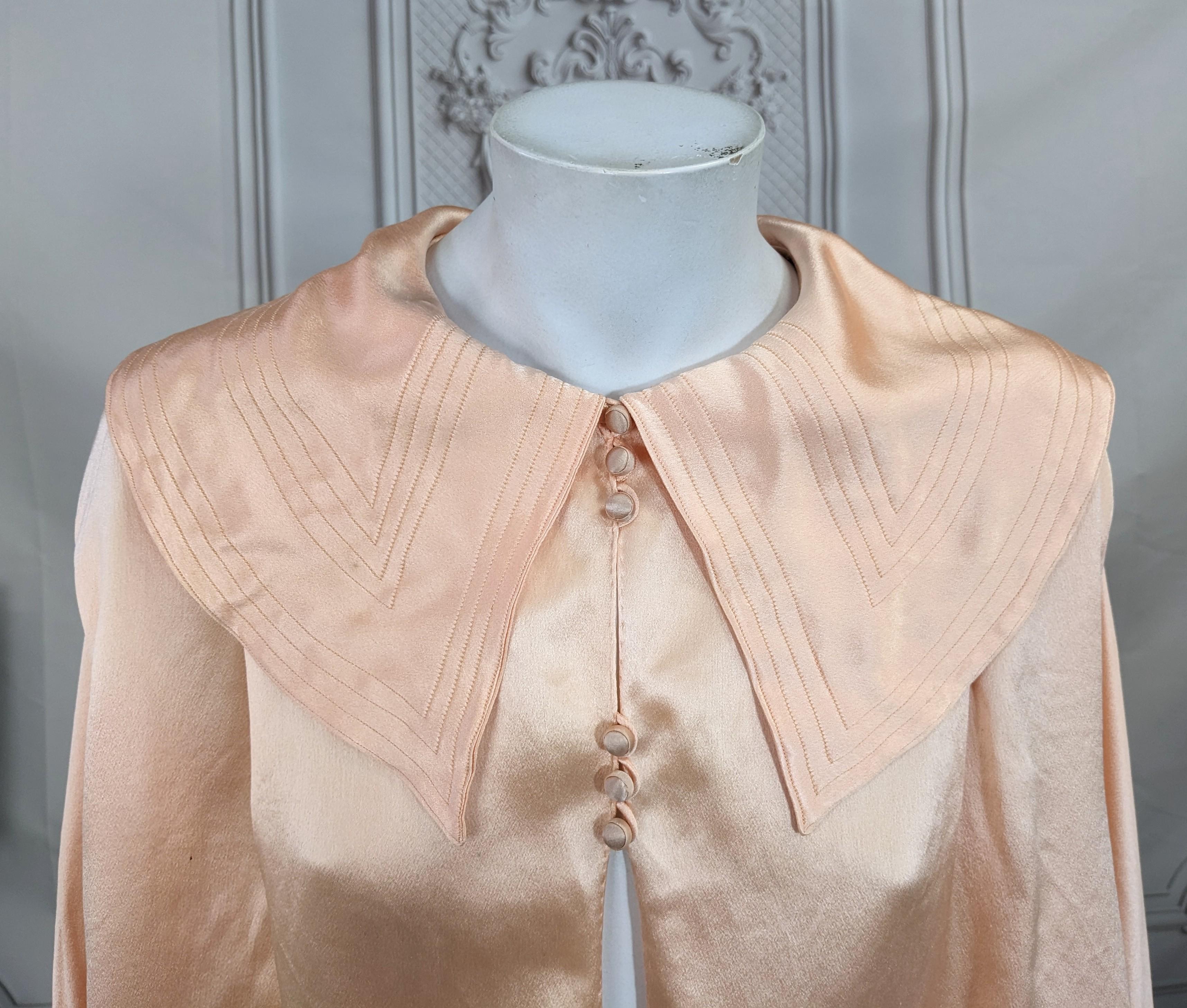 Chaqueta de cama Art Déco de satén de seda, Bonwit Teller en venta 3
