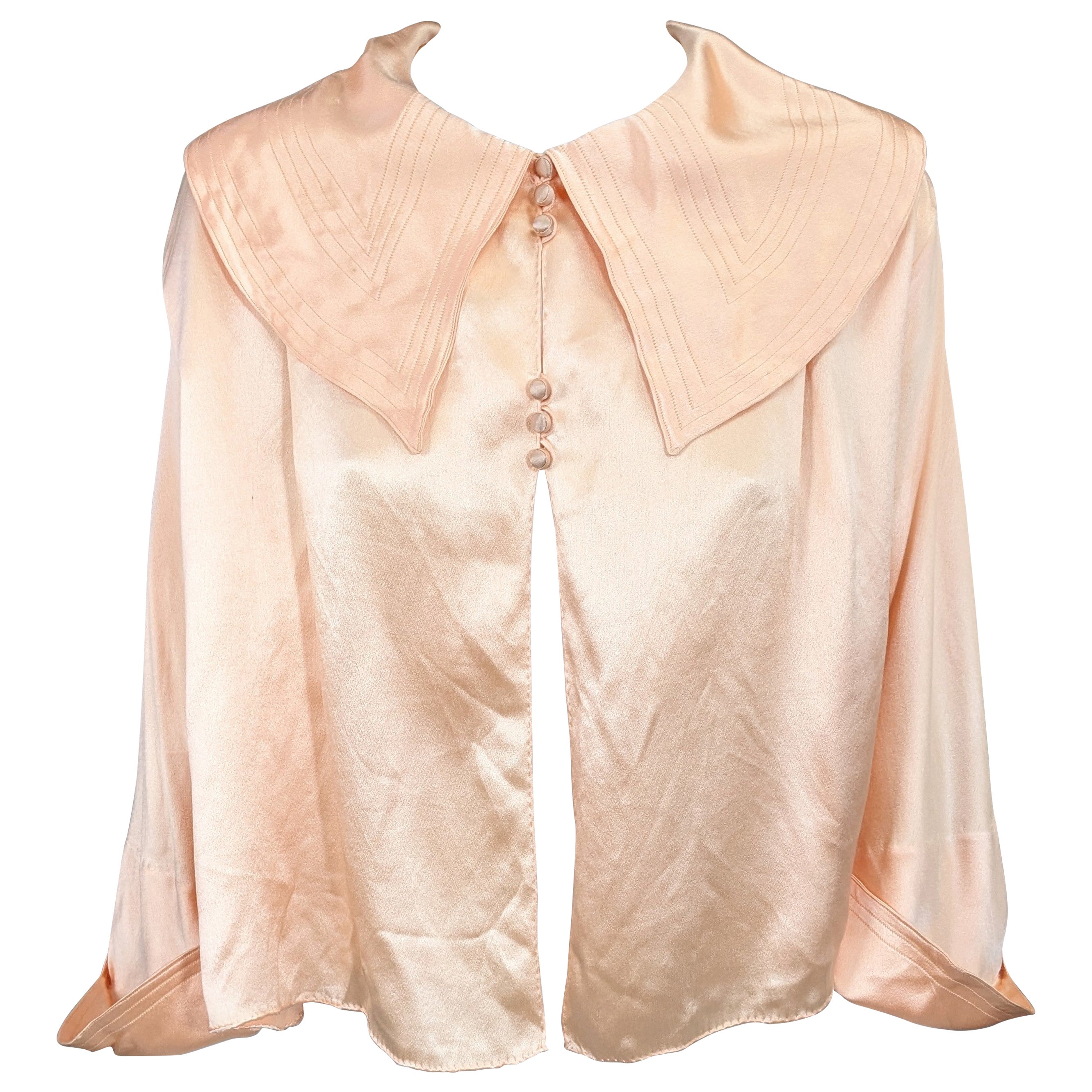 Chaqueta de cama Art Déco de satén de seda, Bonwit Teller en venta